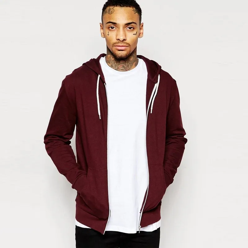 maroon zip up hoodie mens