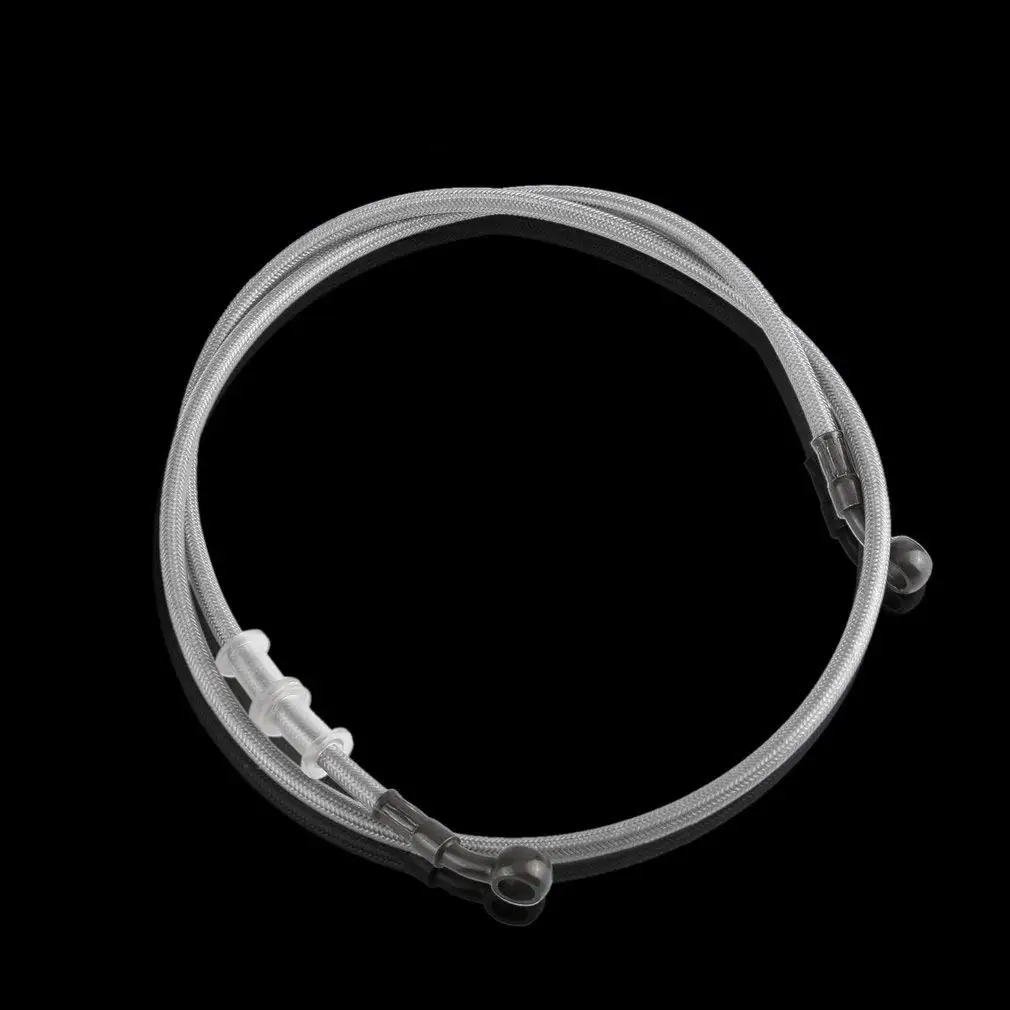 Mtsooning 1Pc Silver Motorcycle Braided Steel Brake Clutch Oil Hoses Line Pipe Oil Hose Length 90cm