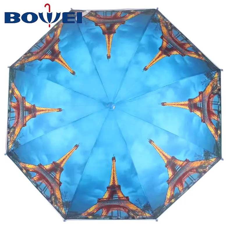 2019 Hot sales poe material automatic fashion umbrella with printing