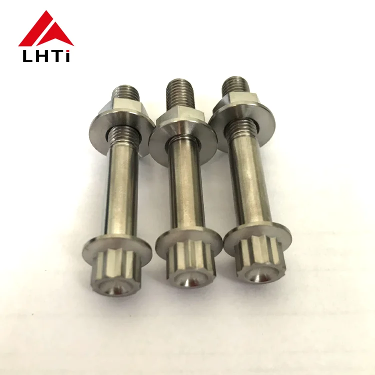 TI6Al4v GR5 M7 Titanium 12 point Flange Head Split Rim Bolt & nut for rim wheel
