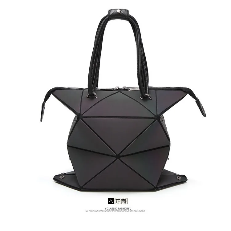 Night Luminous Shape Shifted Geometric Handbag Holographic Diamond All