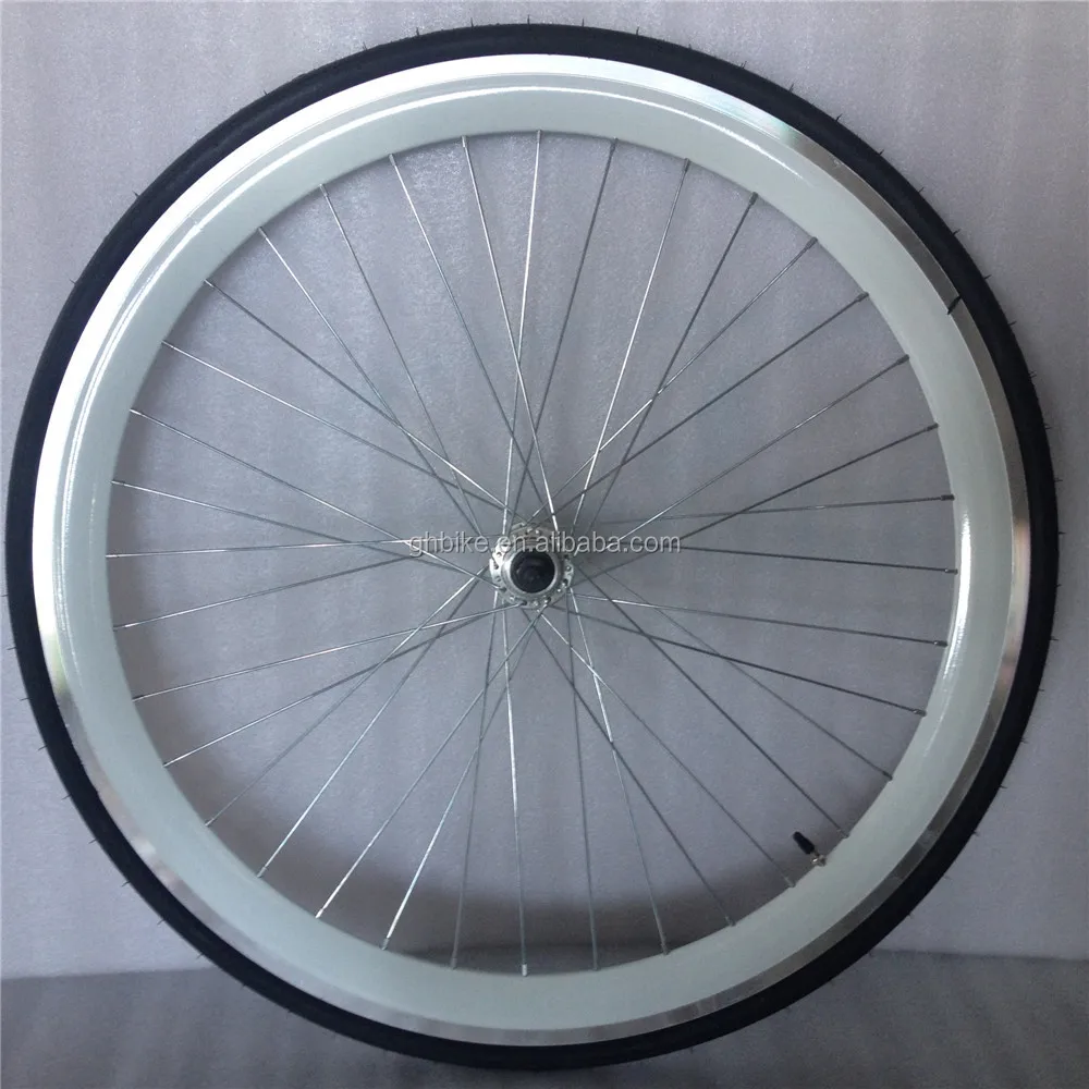 700c Bike Wheel Set Colorful Fixed Gear Bike Wheel Set 43mm Rim Fixie