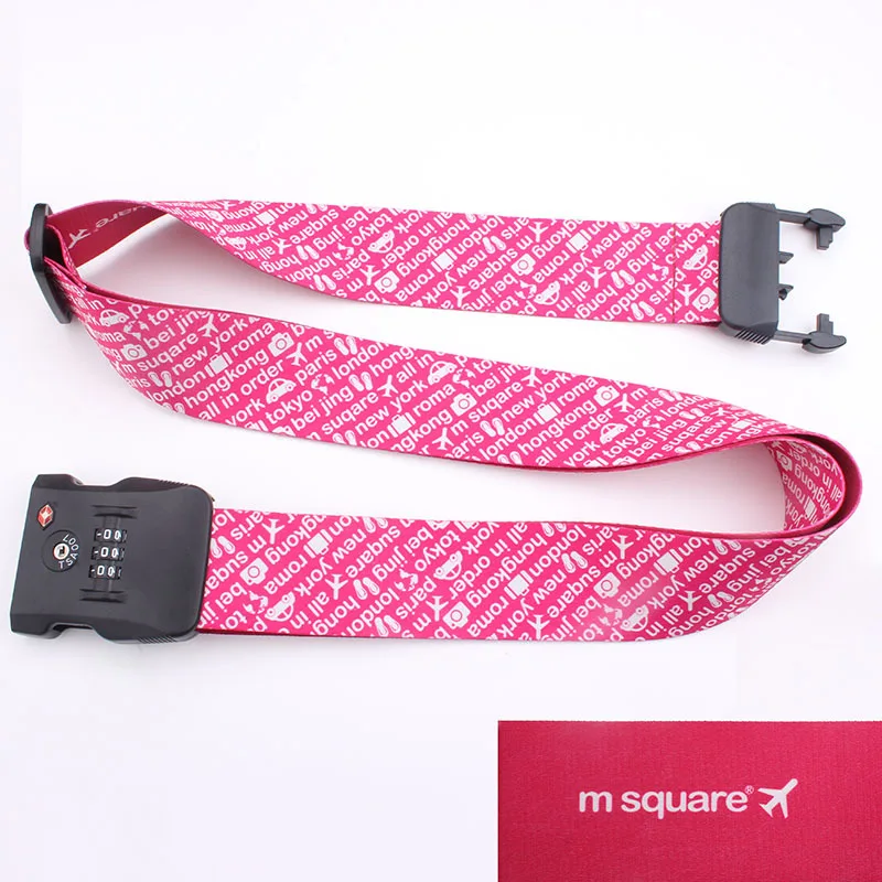 Free Sample Custom Luggage Strap/polyester Luggage Belt With Lock