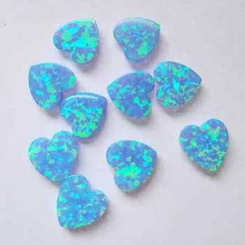 Beautiful Jewelry Stone Op06 Blue Color An Opal 10x10mm Heart Beautiful Jewelry Stone Op06 Blue Color An Opal 10x10mm Heart Shape Loose Gemstone