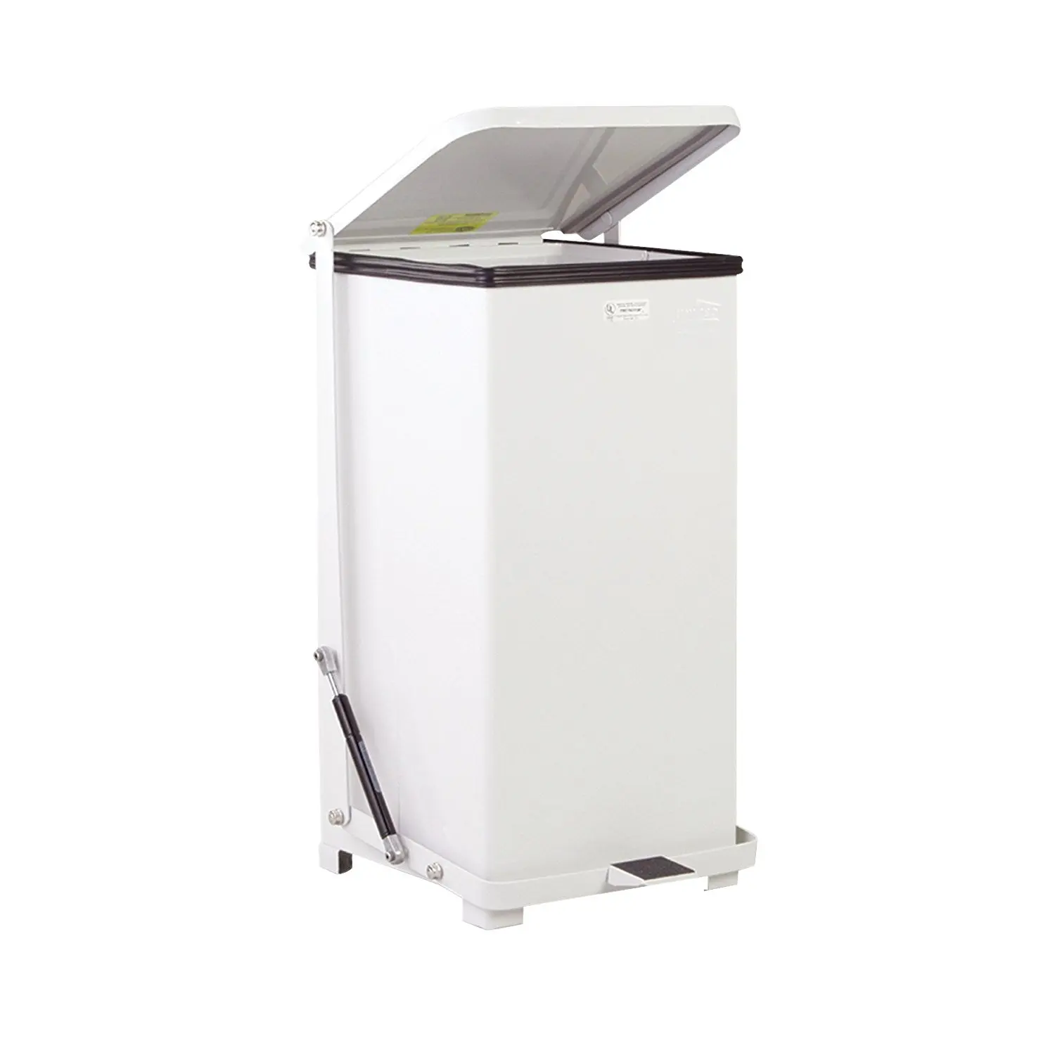 40-gallon Rubbermaid Commercial FGQST40ERBRD The Silent Defenders Steel Step Trash Can Square with Retaining Band Red