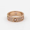 New screwdriver full star full diamond stainless steel love couple ring personality wild screw ring diamond wedding ring