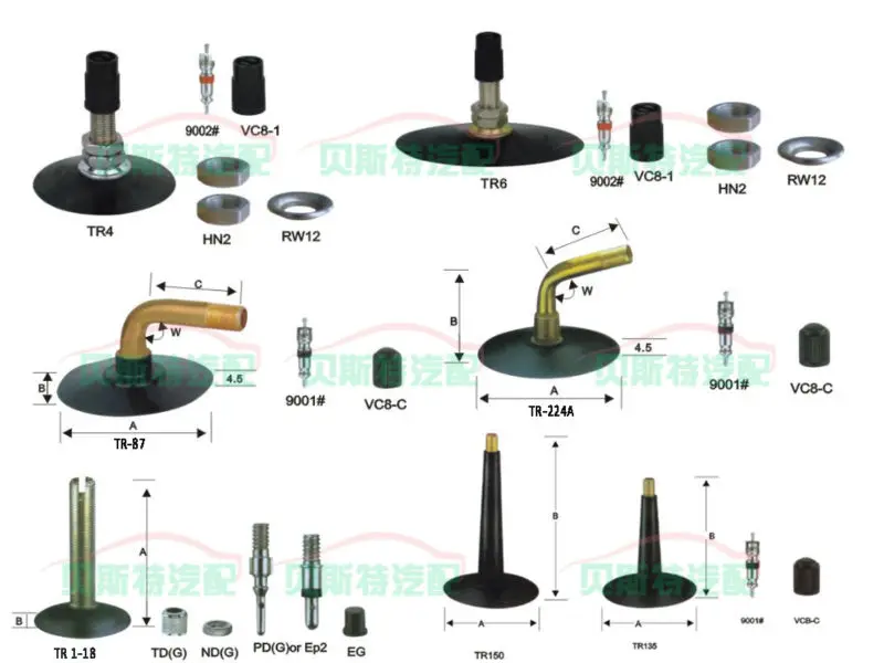 types of inner tube valve stems