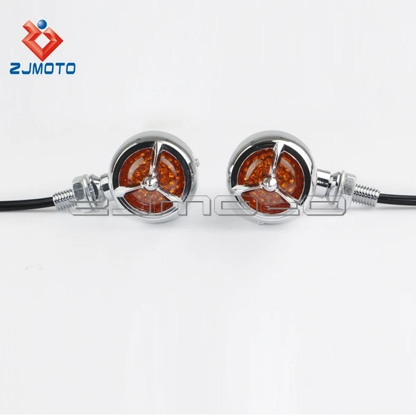 ZJMOTO Chopper Cruiser LED Turn Signal Light Cafe Racer