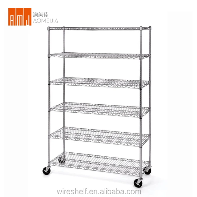 Good value best sale chrome finishing adjustable  mobile food wine shelf supports rack cart for small dorm rooms kitchens