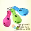dual USB charging data cable 2 in 1 Hippopotamus Keychain Data Cable