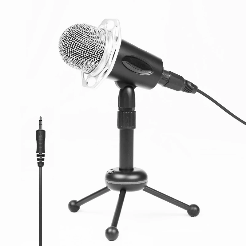 SONCM Y20 Retro Microphone for PC Computer Tripod Desktop Condenser Microphone with Volume Control and Detachable Wire