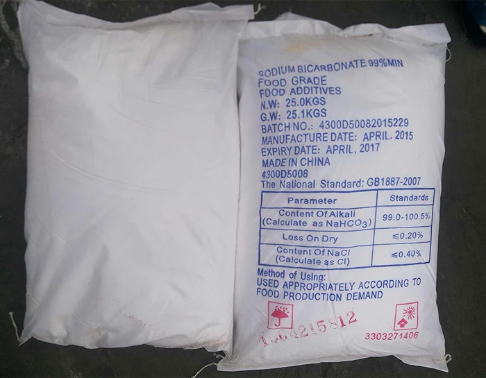 Inorganic chemistry food grade 25kg bag 99% nahco3 bicarbonate de sodium prix par tonne