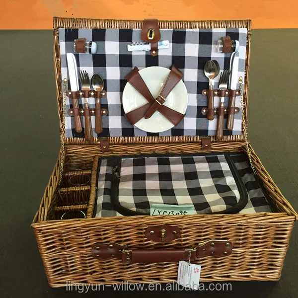 high quality cheap wicker picnic baskets wholesale with insulated bag