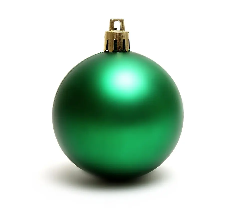 green christmas ornaments balls
