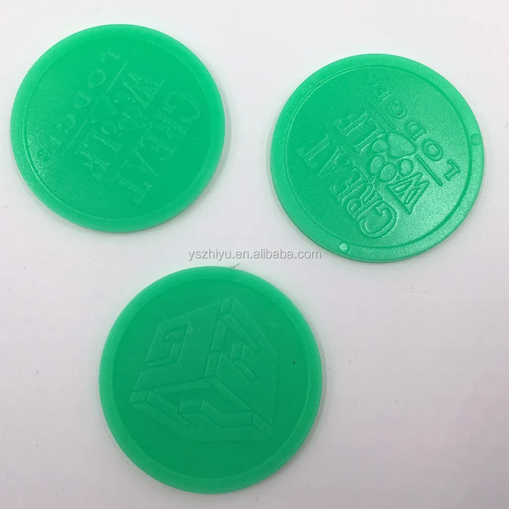 Different Size Cheap Custom Embossed Plastic Token Coins Buy Token