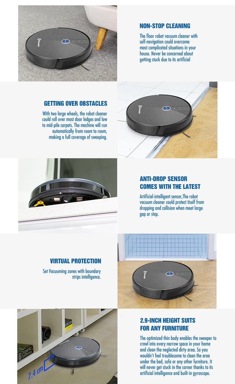 Vacmaster Cordless Robotic Vaccum Cleaner Vacuum Smart,Wifi App Bagless