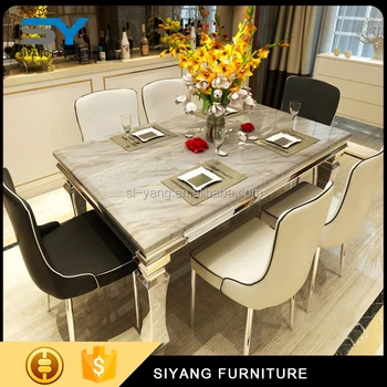 Hot Sale Morden Style Marble Mdf Dining Table Sets For 6 Seater Ct004 Buy Modern Travertine Marble Dining Table Morden Style Marble Mdf Dining Table Narble Top Dining Table Product On Alibaba Com