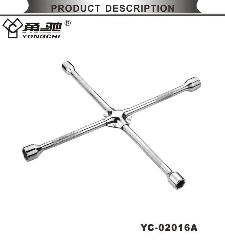 High Quality 4 Ways Cross Rim Wheel Nut Socket Lug Wrench 18" (450mm