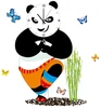 novelty clock custom stickers panda removable wall sticker clock decor for room decoration
