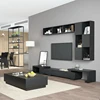 modern mdf all wood sliding door tv cabinet design with show case and drawer