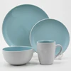 wholesale ceramic blue double glazed stoneware dinnerware set