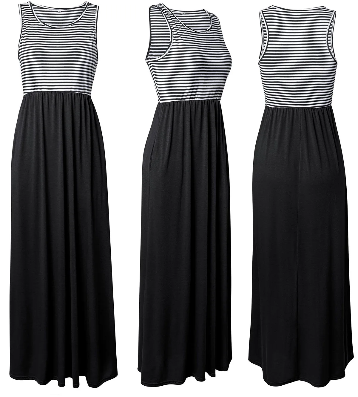 Wholesale Fashion Sleeveless Stripe Cotton Women Summer Long Dress ...