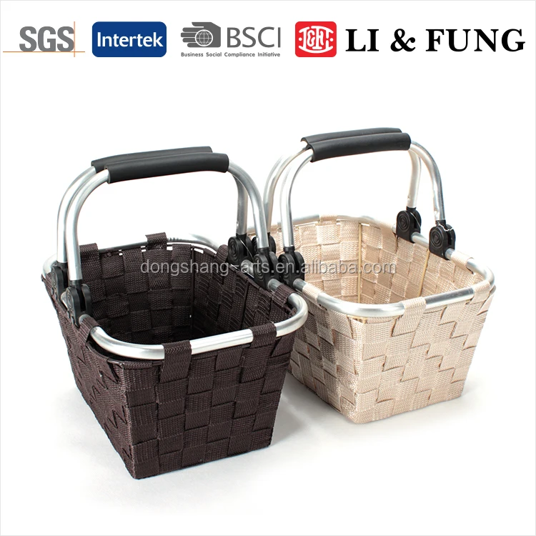 Aluminum Handled Canvas Shopping Basket Buy Shopping Basket,Aluminum