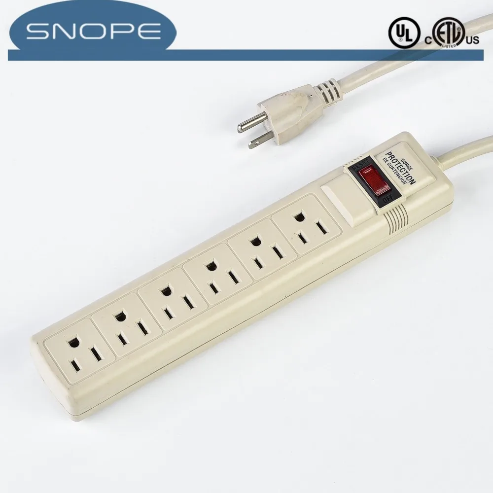 Ul Approved 6outlet Floor Power Strip With Surge Protector Overload