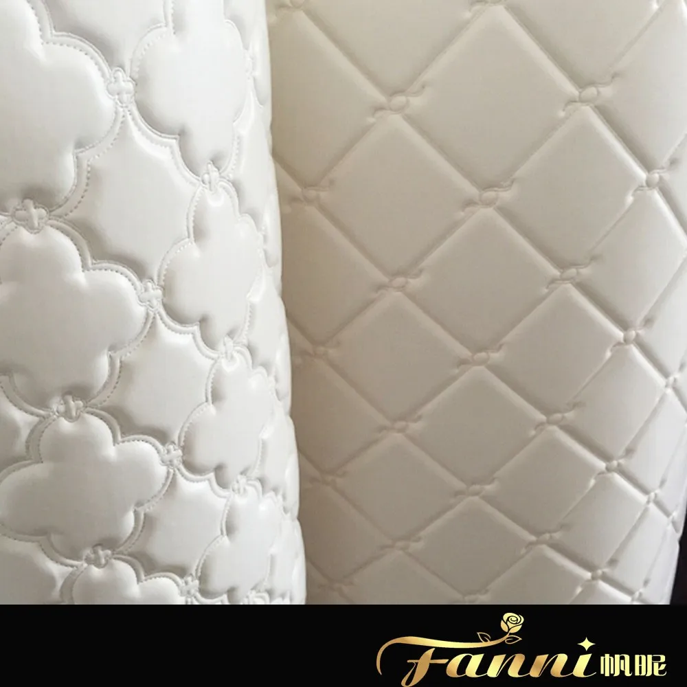 Soft Pack Leather Rexine For Decoration Fashion Design PVC Leather For TV Background Wall Wallpaper