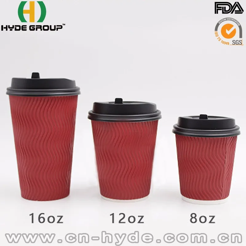 Fda Tested Colorful Printed Vertical Disposable Paper Coffee Cup With