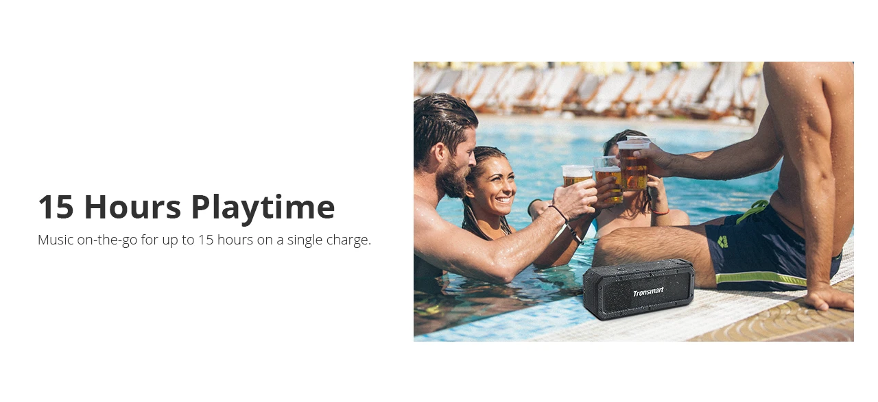 2020 Tronsmart Element Force+ Portable Bt Speaker with IPX7 Waterproof, Bass Sound, Supports TWS - ANKUX.COM