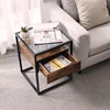 China Wholesale Furniture Glass And Metal Cocktail Tables 2 Tier Glass Side Table