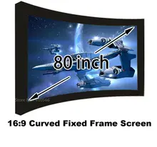 Top Rate Seller Wholesale 80Inch Cheap Price 16:9 Ratio Curved Fixed Frame Projector Projection Screen For 3D Home Theater