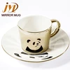 owl panda unicorn animal mirror porcelain coffee mug and saucer plate cup set para vasos tazas de cafe