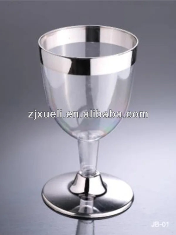 silver plastic wine goblets