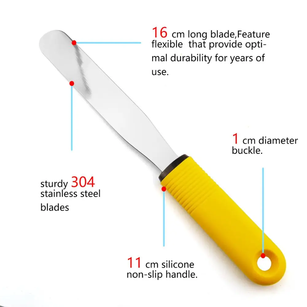 Cake Baking Tools Stainless Steel Blade Frosting Spatulas Set Of 3