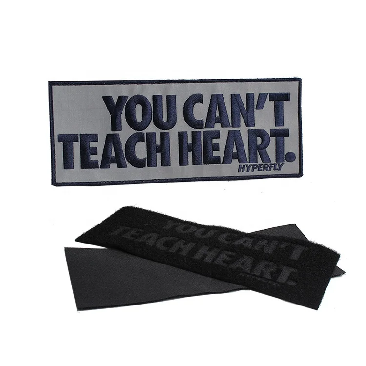 Custom Reflective Fabric Hook And Loop With Hot Press Letter Logo