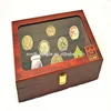 4 Rolls Military Challenge Coin Rosewood Coin Display Holder Case With Glass Windows Can Print Logo
