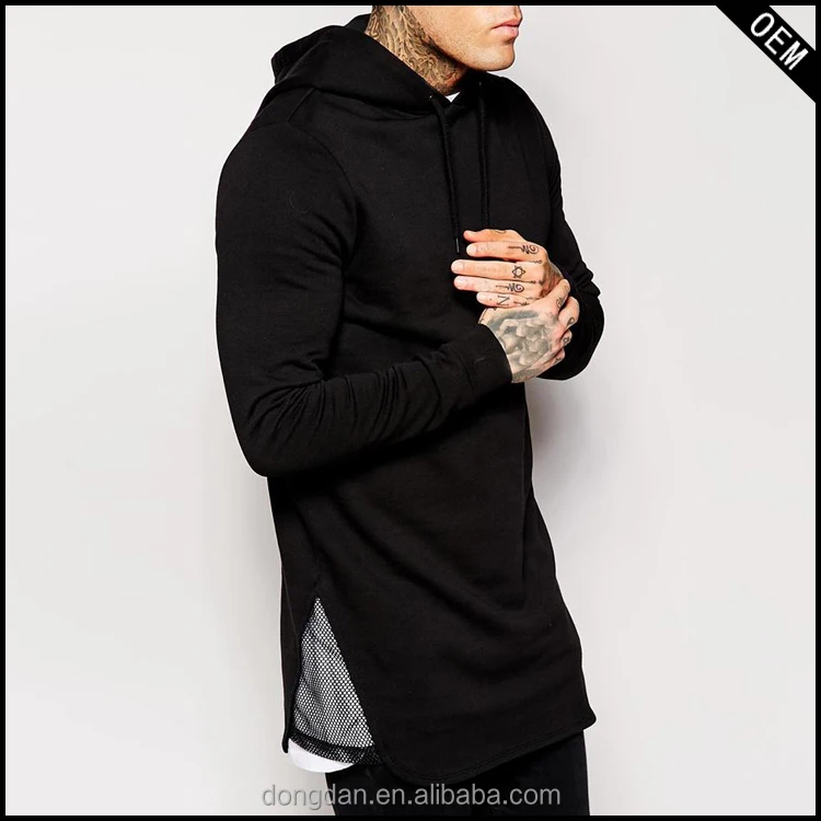 black longline hoodie mens
