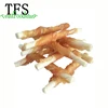 rawhide knotted bone wrapped with chicken OEM dog snacks dog chews High Quality dog chews