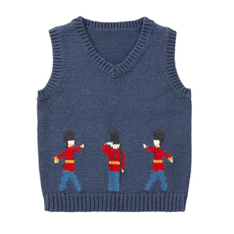 Custom Factory Autumn kids sleeveless cotton knitting patterns children sweater