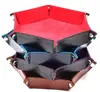 Folding Hexagon Dice Tray Leather Velvet Table Car Interior Accessories Serving Tray