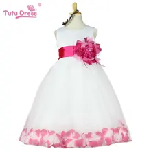 Free shipping! 2015 summer girls dress girls rose petal hem dress color cute princess dress girls baby dress