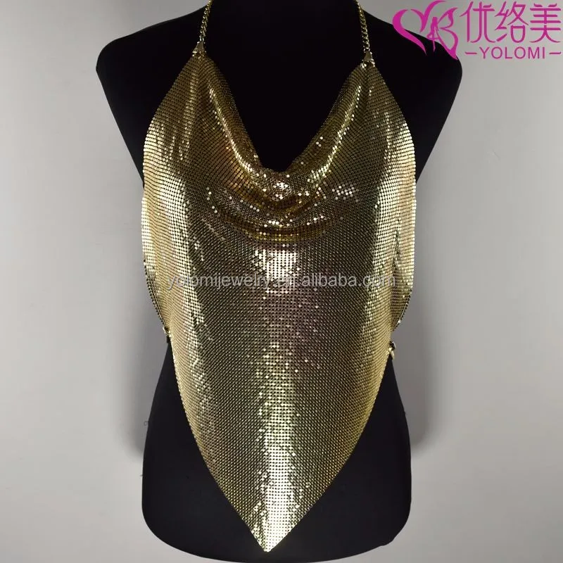 Copper Sequins Body Jewelry Slave Body Chain Full Coverage Harness