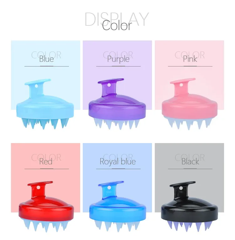 Wholesale Customized Logo Silicone Shampoo Hair Scalp Massage Brush