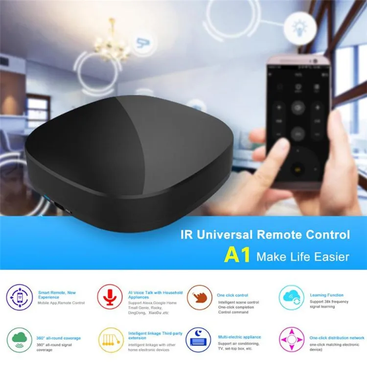 A1 WiFi Smart Controller Smart Home Wireless Universal Intelligent WiFi IR Switch Remote Control for Air Conditioner TV