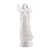 Color Changing Led Lighted Water Glitter Acrylic Praying Angel with Electroplated Wings for Christmas Decoration