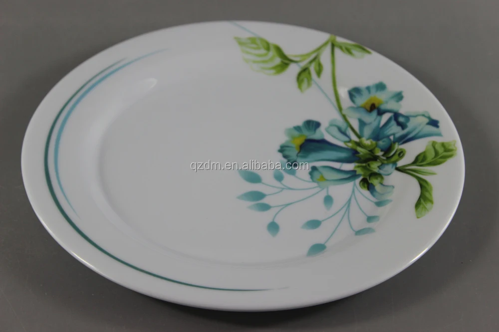 Flower Design Melamine Food Plates 9 Inch