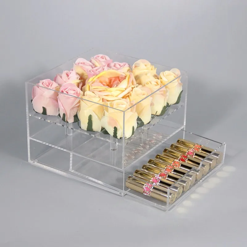 Wholesale New Designs Customized Acrylic Box Rose Packing Box
