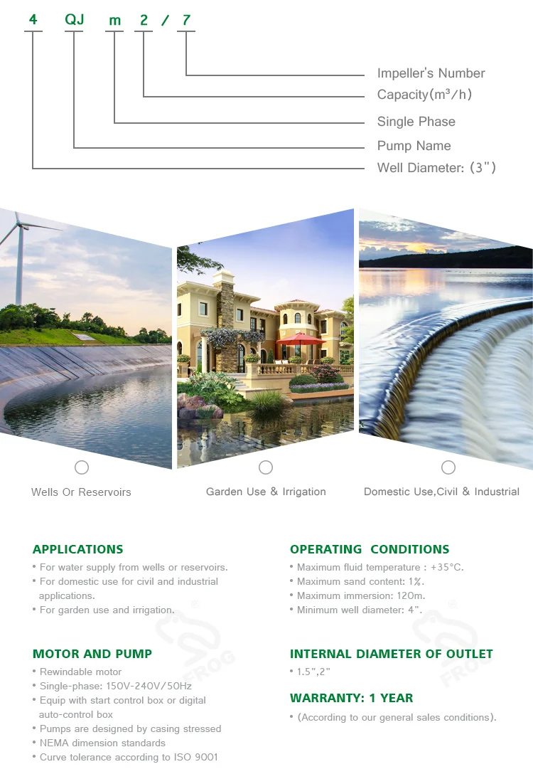 High Capacity Industrial Irrigation 4 Inch Electric Water Supply Pump